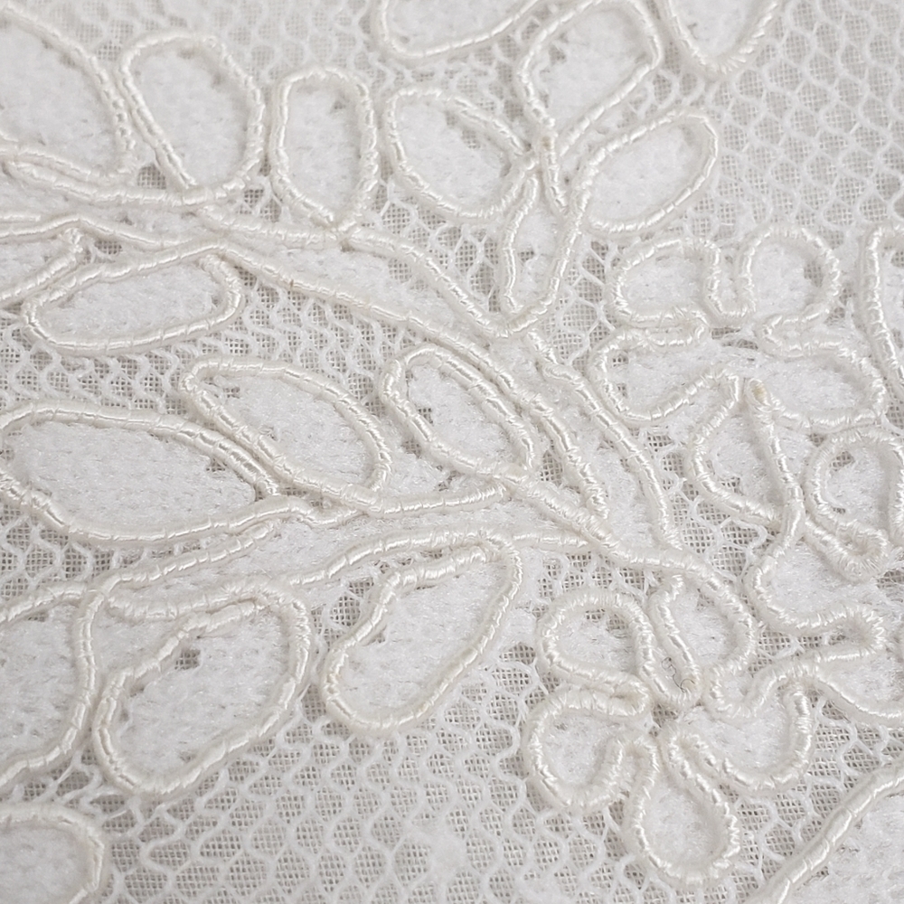 Victor Costa White Lace Embroidery Sheer Formal Feminine Snap Victorian - Picture 6 of 15